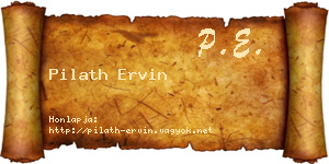 Pilath Ervin névjegykártya